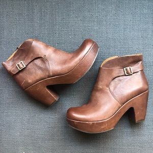 Korkease Ramona Leather Platform Boots - Brown 10